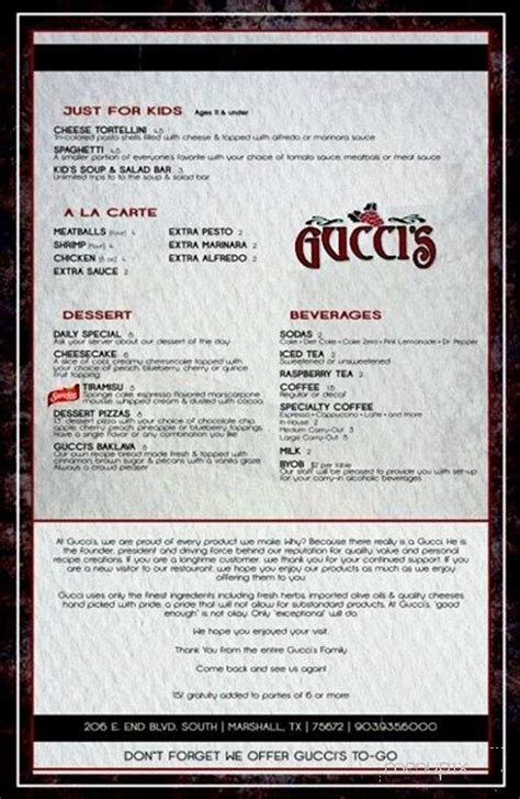 gucci restaurant|gucci restaurant menu.